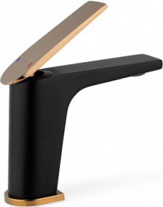 РАКОВИНА  Diadonna  D169-10BL ø35, п/гайку, черный/розовое золото, (подводка 50см - 2 шт.) латунный