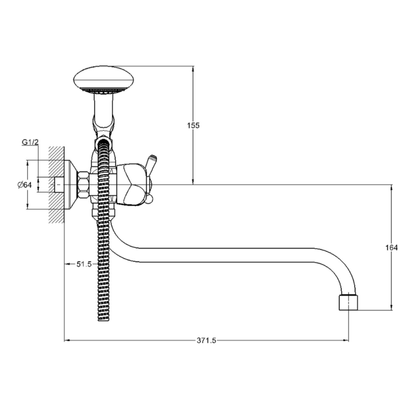 Смеситель для ванны G-Lauf QTZ7-B827