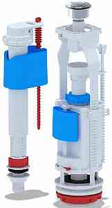АНИ WC9510C Арматура комплект, 2-я хром кнопка, впуск ниж. 1/2" пласт. резьба