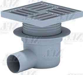 АНИ TQ5612 Трап гориз-ый регул. с выпуском 50, с нерж. реш. 150х150 сухой