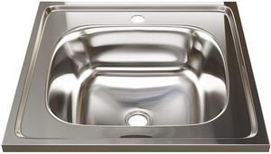 МОЙКА накладная 50х50 (0,4) (вып. 1 1/2", глубина чаши 16см, б/сифона) MIXLINE  