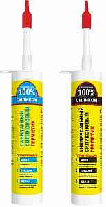 Герметик силиконовый "Ремонт на 100%" S санит. белый 260 мл Эстония