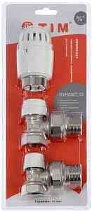 Комп-т терморег.обор-я д/рад., угл. 1/2" (термост. головка, термост-й и зап. клап.)  TIM RVKS507.02