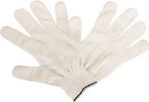 Перчатки х/б 10 класс 4 нитки эконом без ПВХ ПАРА (белые) 