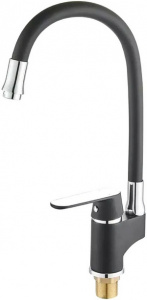 КУХНЯ  POTATO   P41118-6  ø35 п/г  БОК ручка, высокий излив, черный с хромом