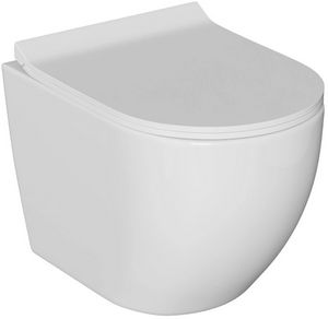 Унитаз подвесной безободковый  WAVE TOR Tornado   сиденье дюропласт, микролифт БЕЛЫЙ глянец  