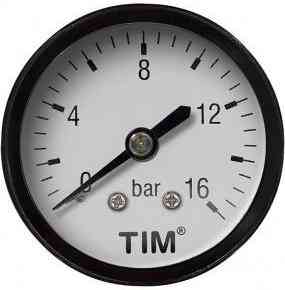МАНОМЕТР аксиальный 16 bar, TIM ПОДКЛЮЧЕНИЕ  G1/4