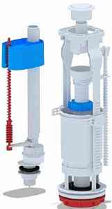 АНИ WC6550 Арматура комплект, белая кнопка, впуск ниж. 1/2" пласт. резьба, ЭКОНОМ