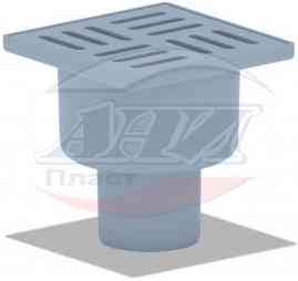 АНИ TQ5204 Трап верт-ый нерег. с выпуском 50мм, с пласт. реш. 100х100 сухой