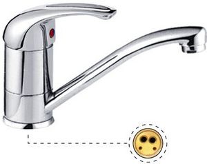 КУХНЯ  POTATO   P4504  ø40 шпилька, короткий излив, хром