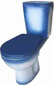 Унитаз-компакт "РИО" синий (косой. нижн подв, сид, армат 2-хкноп) ROSA г. Киров  