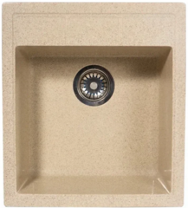 Мойка  керамогранит S10  квадратн   510 *450    (чаша 380* 375 мм,  h 18 мм ) (перелив + отв. под смес., БЕЗ СИФОНА.) матовый    САФАРИ    