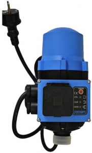 Блок автоматики насоса ZEGOR ZS-03B (1100 Вт, давление до 10 бар, IP 65, вх/вых 1", темп 60℃, кабель с евро вилкой и розеткой в комплекте)