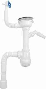 Aquant B0147-20-MR Сифон 3 1/2"х40, 1 отв. быт/тех, реш.115 мм, гофра, 40х40/50 