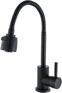 КУХНЯ  ЭВЕРЕСТ  B58-2016M к35, п/гайку, гибкий излив, 2-х реж. аэратор, нержавеющая сталь, черный