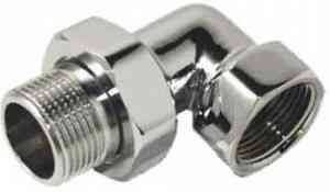 Соед. угл. г/ш 1" с накид. гайкой для п/с хром. СТМ ТЕРМО